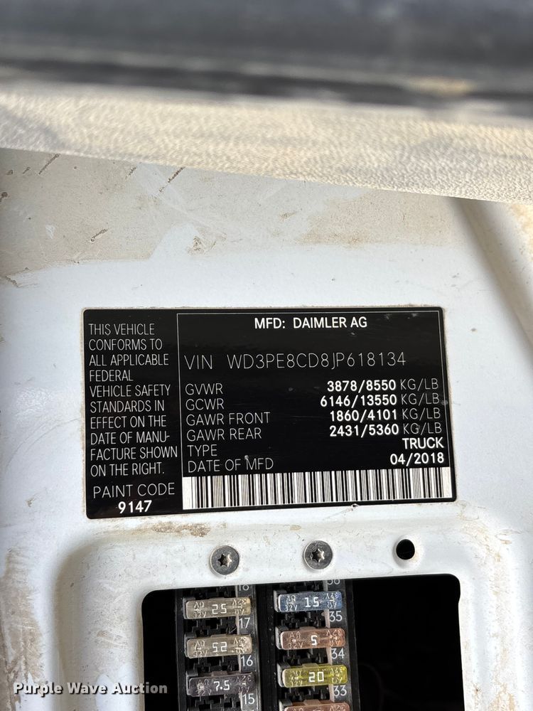 image for item FG0501 2018 Freightliner Sprinter 2500 van