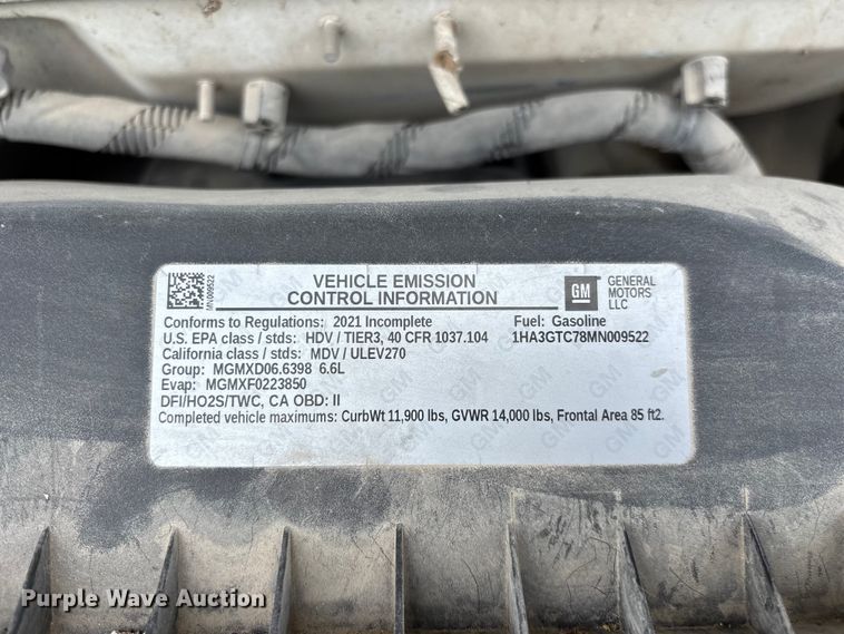 image for item FG0505 2021 Chevrolet G3500 box truck