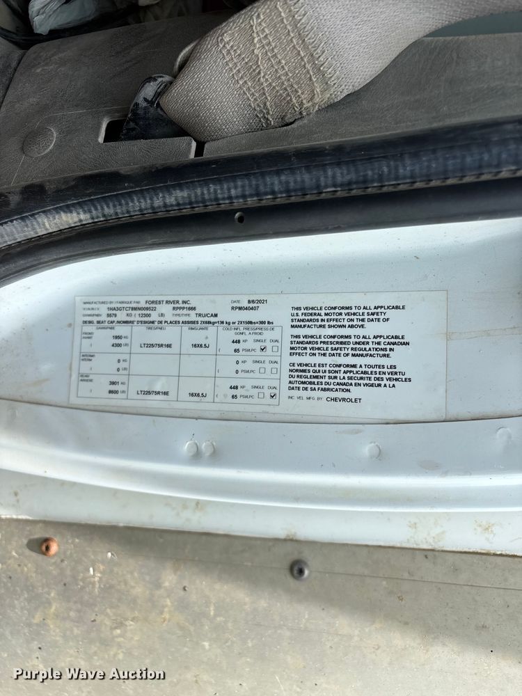 image for item FG0505 2021 Chevrolet G3500 box truck