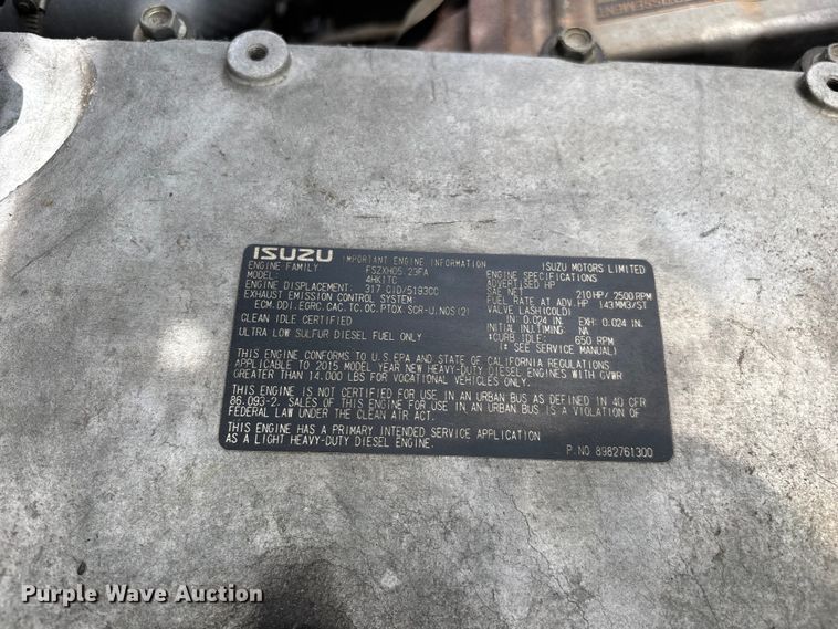 image for item FG0506 2016 Isuzu NQR box truck