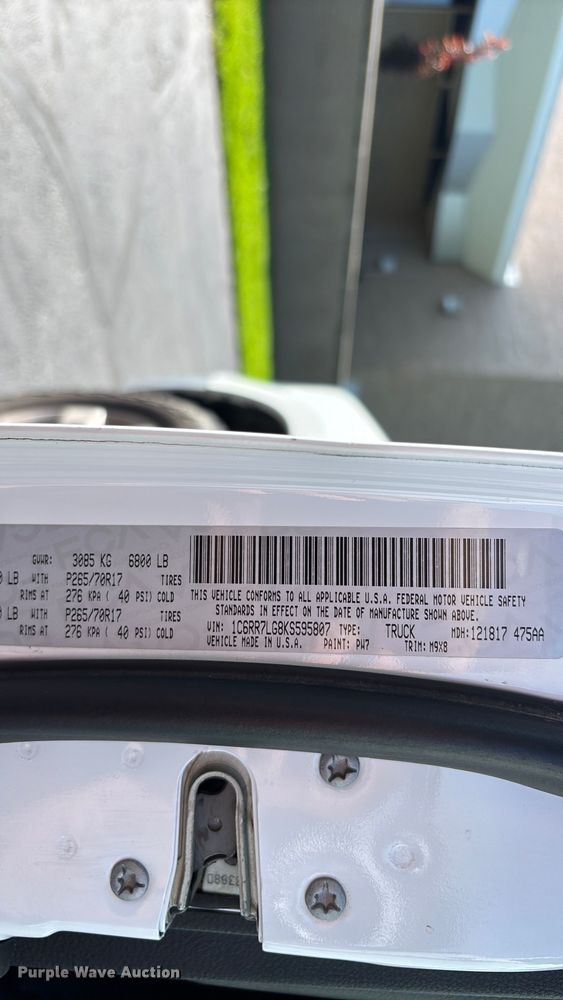 image for item FG0513 2019 RAM 1500 Crew Cab pickup truck