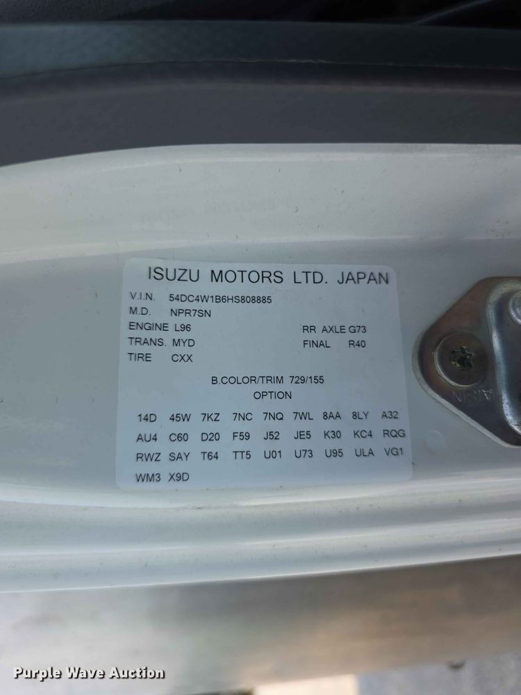 image for item FH6234 2017 Isuzu NPR box truck