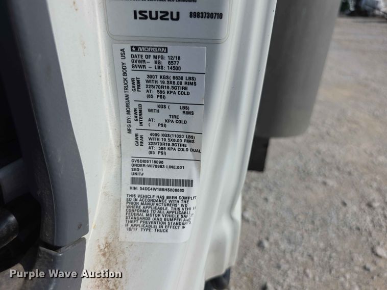 image for item FH6234 2017 Isuzu NPR box truck