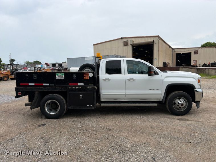 image for item FK3096 2017 GMC Sierra 3500HD Ext. Cab flatbed pickup truck