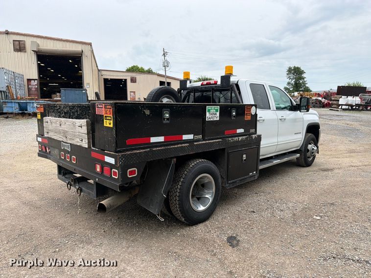 image for item FK3096 2017 GMC Sierra 3500HD Ext. Cab flatbed pickup truck