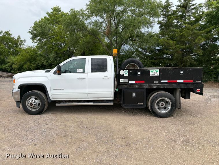 image for item FK3096 2017 GMC Sierra 3500HD Ext. Cab flatbed pickup truck