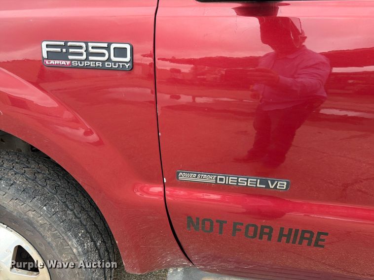 image for item FK3102 2001 Ford F350 Super Duty Crew Cab flatbed pickup truck