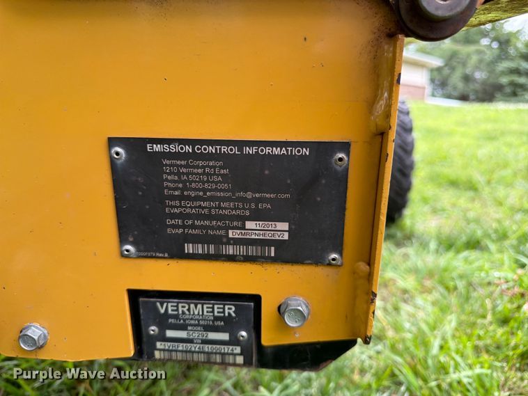image for item FK3104 2014 Vermeer SC292 stump grinder