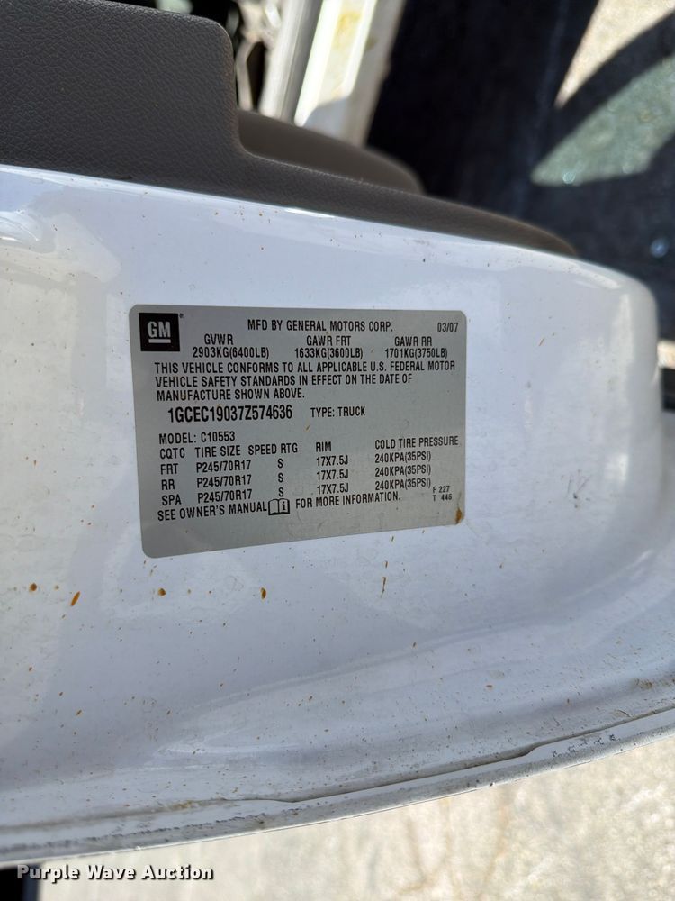 image for item FK4536 2007 Chevrolet Silverado 1500 Ext. Cab pickup truck