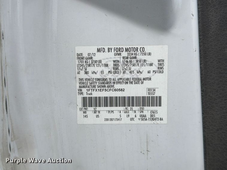 image for item FM7553 2012 Ford F150 Ext. Cab pickup truck