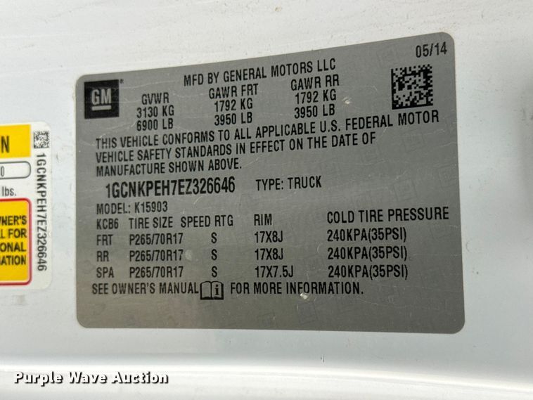 image for item NJ9137 2014 Chevrolet Silverado 1500 pickup truck