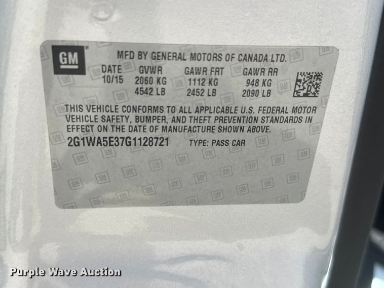 image for item NJ9193 2016 Chevrolet Impala 