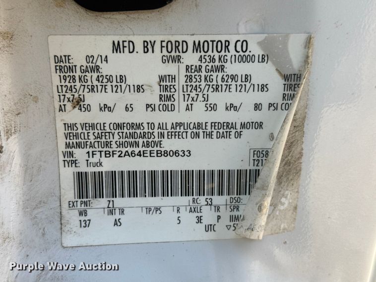 image for item NJ9243 2014 Ford F250 Super Duty pickup truck