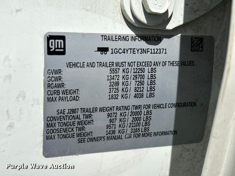 image for item YA3407 2022 Chevrolet Silverado 3500HD Crew Cab pickup truck