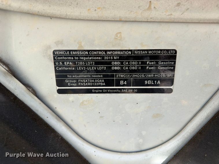 image for item YA3799 2015 Nissan Frontier Ext. Cab pickup truck