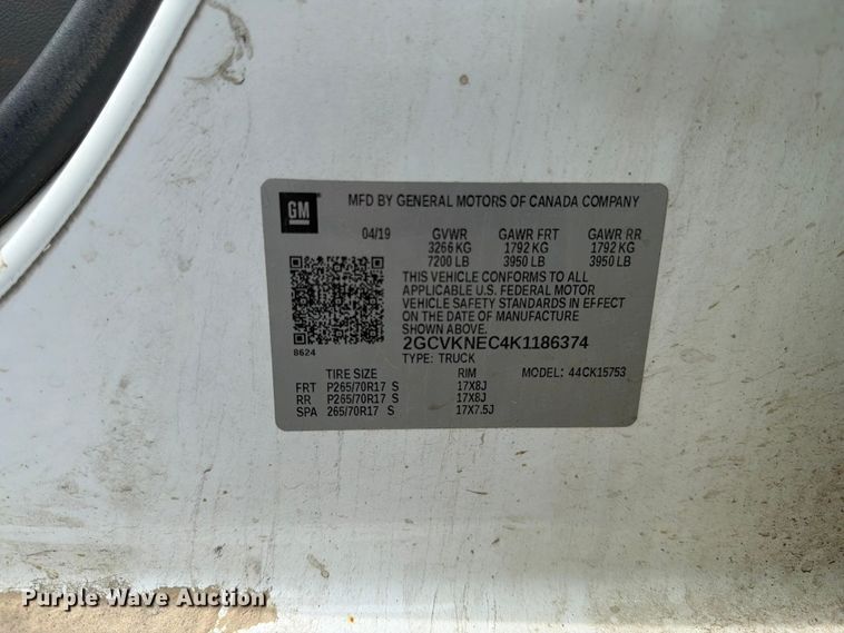 image for item YA3886 2019 Chevrolet Silverado Ld Ext. Cab pickup truck