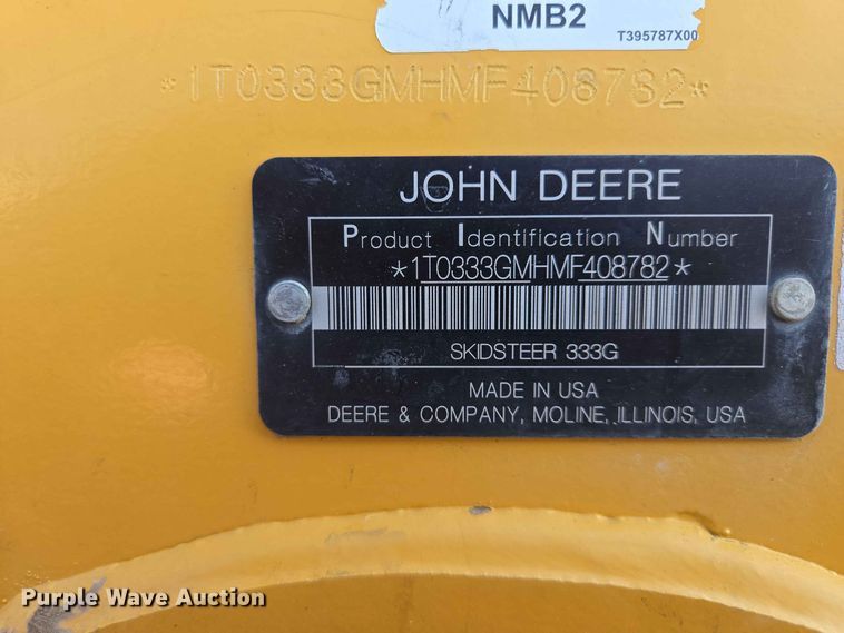 image for item DP8986 2021 John Deere 333G tracked skid steer loader
