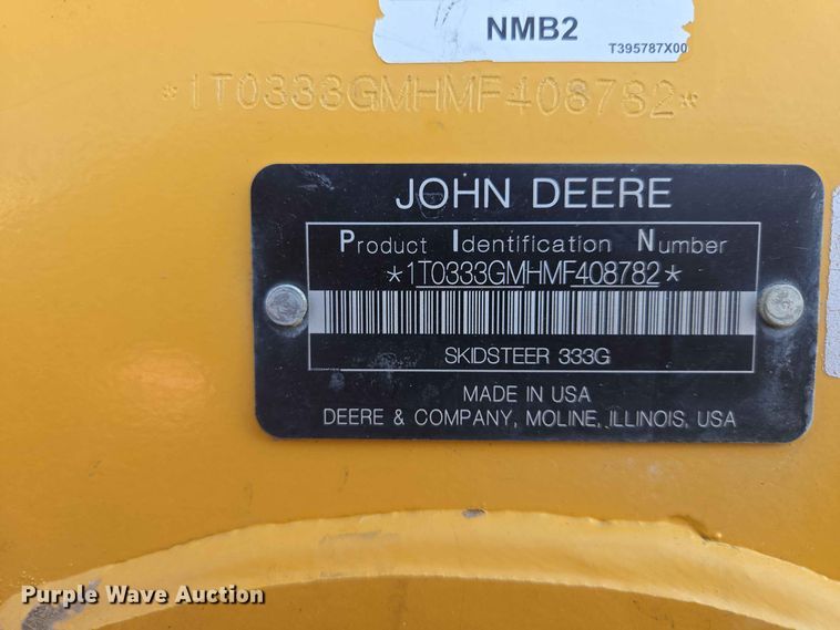 image for item DP8986 2021 John Deere 333G tracked skid steer loader