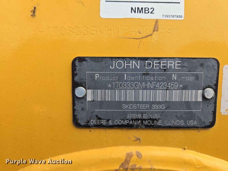 image for item DP8988 2022 John Deere 333G tracked skid steer loader