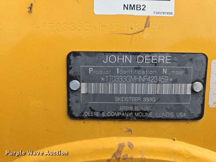 image for item DP8988 2022 John Deere 333G tracked skid steer loader