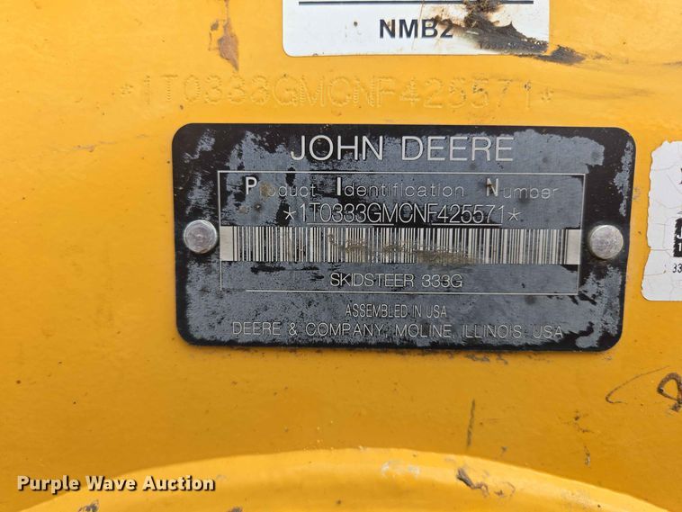 image for item DP8989 2022 John Deere 333G tracked skid steer loader