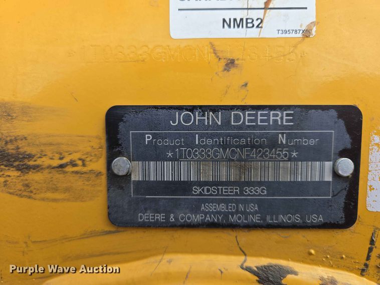 image for item DP8990 2022 John Deere 333G tracked skid steer loader