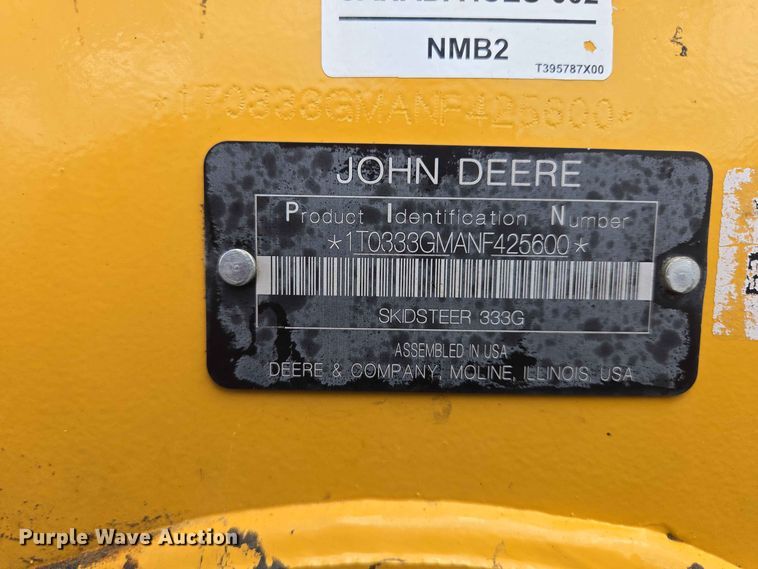 image for item DP8992 2022 John Deere 333G tracked skid steer loader