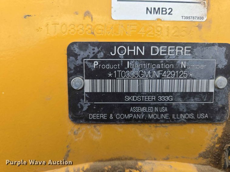 image for item DP8993 2022 John Deere 333G tracked skid steer loader