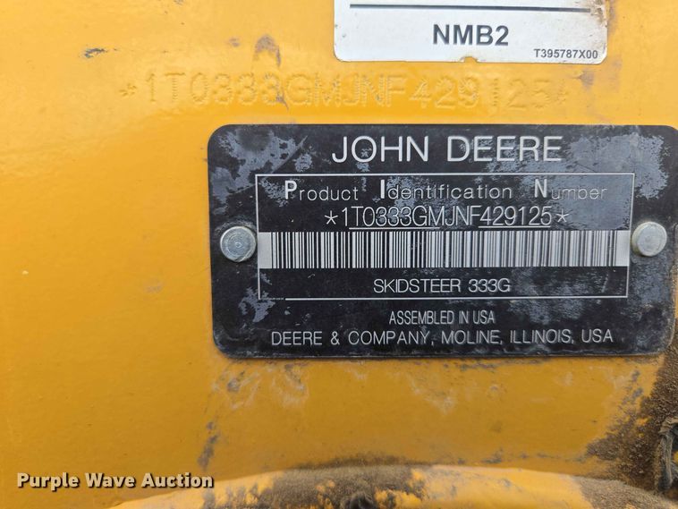 image for item DP8993 2022 John Deere 333G tracked skid steer loader