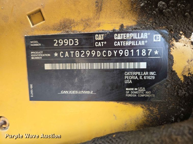 image for item DP8994 2020 Caterpillar 299D3 tracked skid steer loader