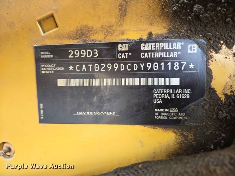image for item DP8994 2020 Caterpillar 299D3 tracked skid steer loader