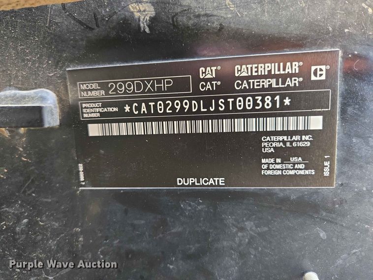 image for item DP8996 2014 Caterpillar 299DXHP tracked skid steer loader