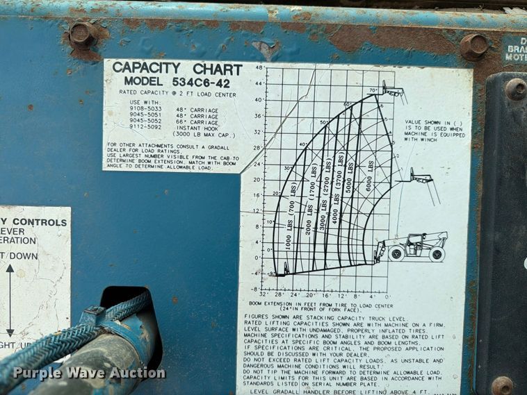 image for item DQ0014 1997 Gradall 534C-6 telehandler