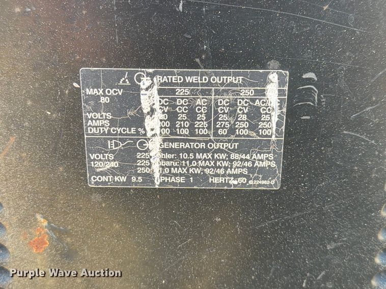 image for item DQ0034 2009 Miller Bobcat 250 welder/generator