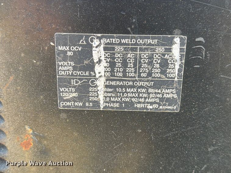 image for item DQ0034 2009 Miller Bobcat 250 welder/generator