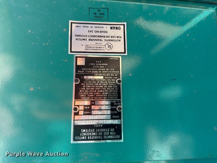 image for item DQ0048 1972 Onan 45 DYJ generator