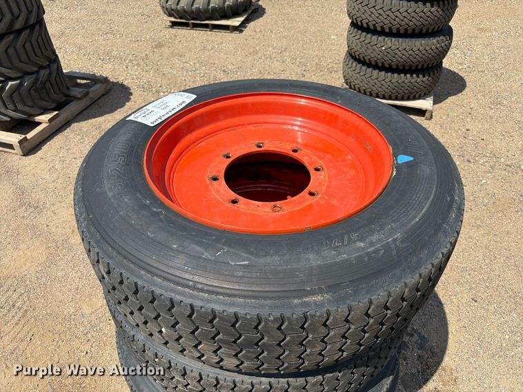 image for item DQ0051 (4) Bridgestone R250 255/70R22.5 tires and wheels