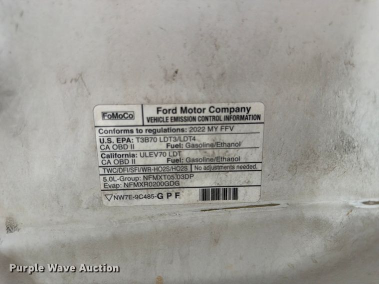 image for item DQ7872 2022 Ford F150 XL Ext. Cab pickup truck