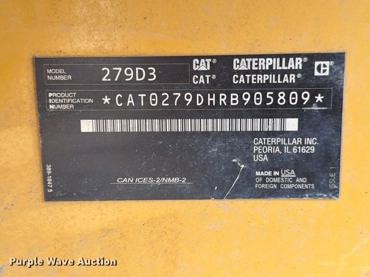 image for item DQ7937 2023 Caterpillar 279D3 XPS tracked skid steer loader