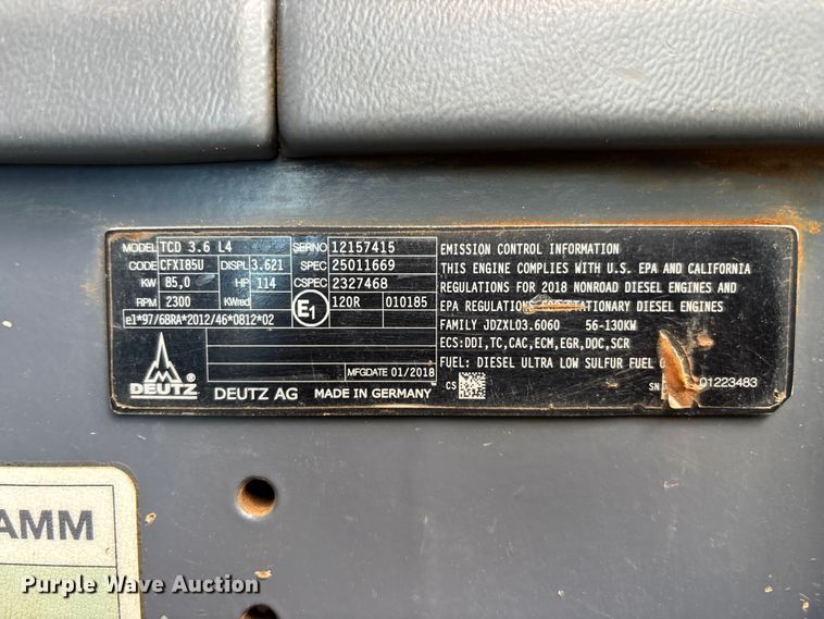 image for item DU6361 2018 HAMM H 10i P combination vibratory roller