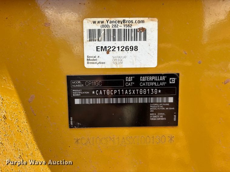 image for item DU6362 2022 Caterpillar CP11 GC single drum vibratory roller