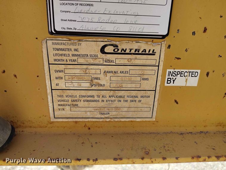 image for item ED0177 2000 Monroe Towmaster Contrail C-20 equipment trailer