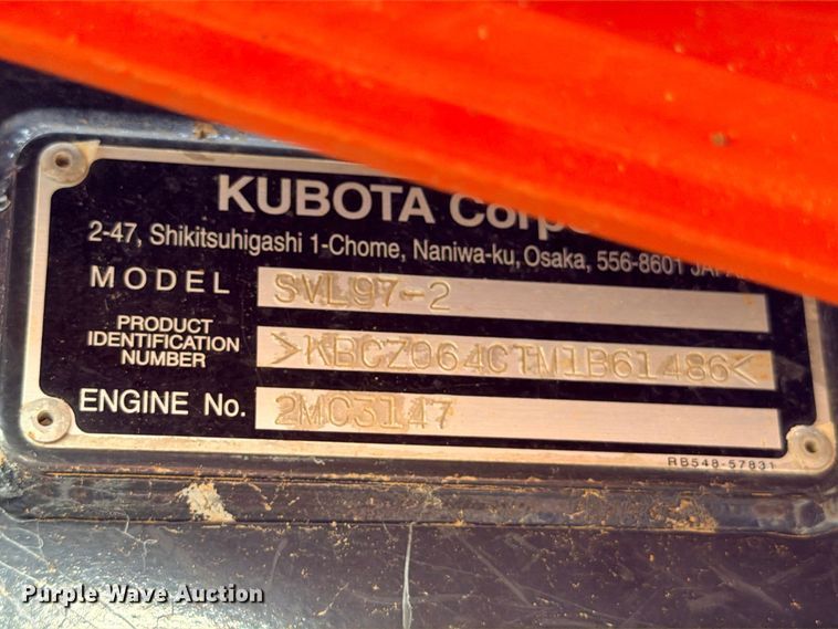 image for item ED5404 2020 Kubota SVL97-2 tracked skid steer loader