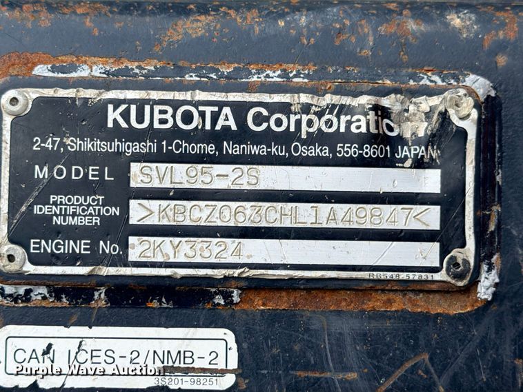 image for item ED5405 2020 Kubota SVL95-2S tracked skid steer loader