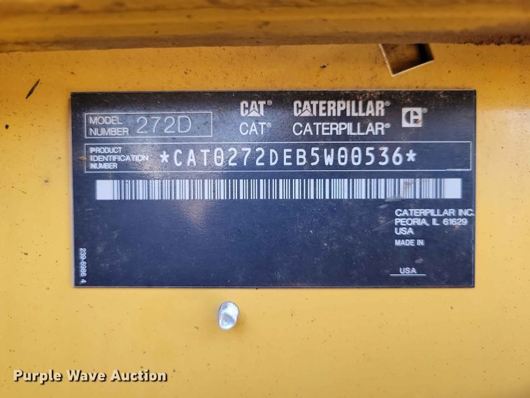 image for item EE1105 2014 Caterpillar 272D skid steer loader