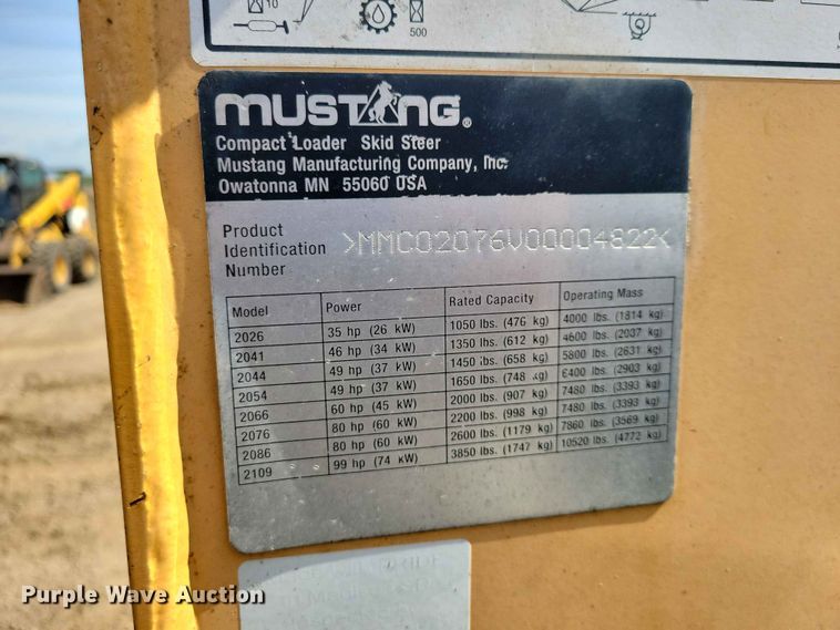 image for item EE1107 2007 Mustang 2076 skid steer loader