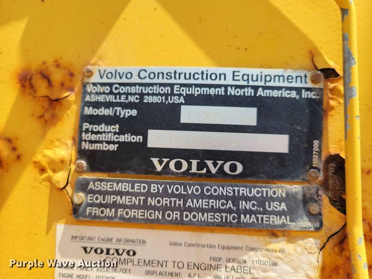 image for item EE1117 1999 Volvo L120C wheel loader