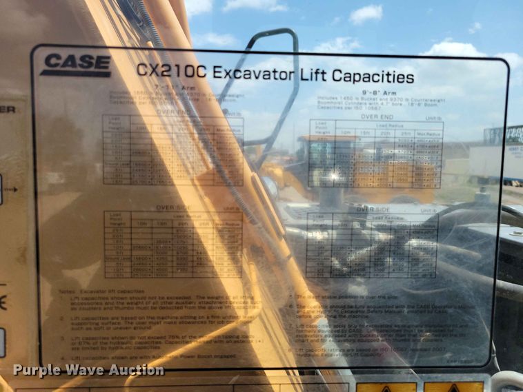 image for item EE1118 2012 Case CX210C excavator