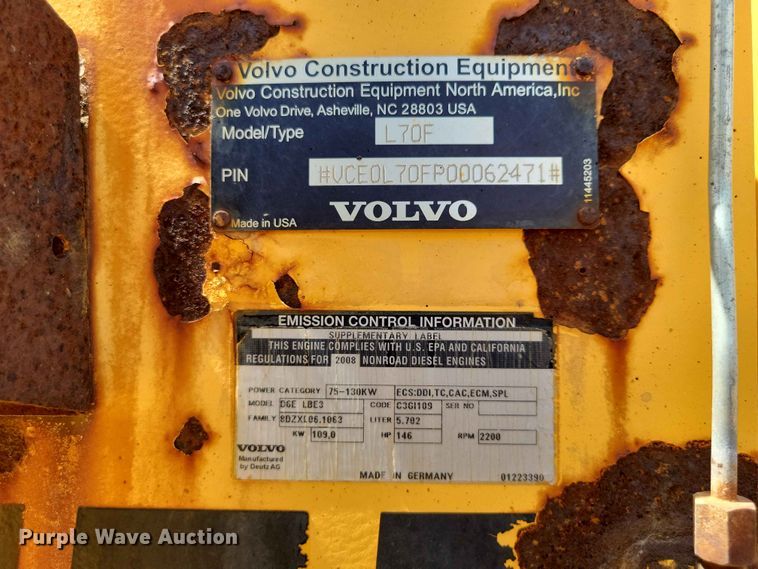 image for item EE1121 2009 Volvo L70F wheel loader