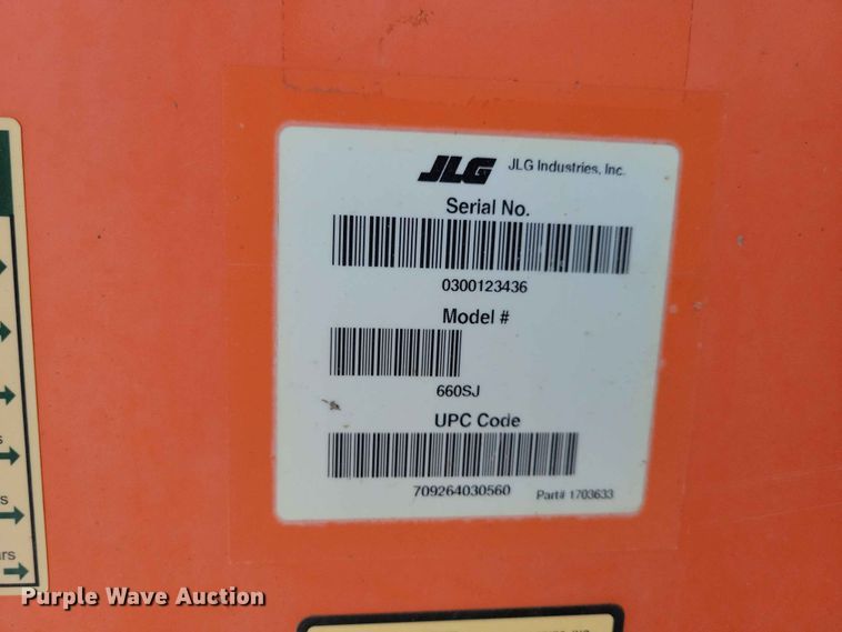 image for item EE1166 2008 JLG 660SJ boom lift